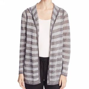 Eileen Fisher Open Front Hooded Cardigan Sweater